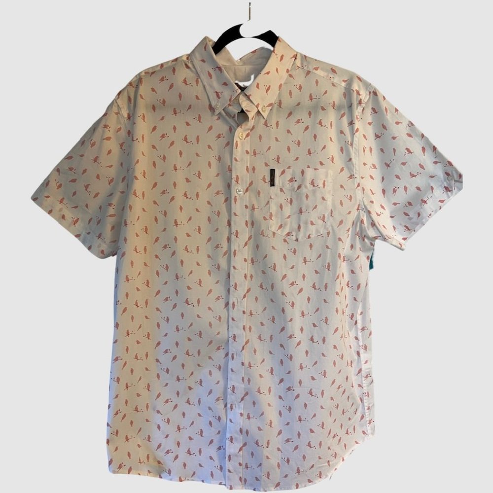 Ben Sherman Button Down Shirt with Bird Print Size Large
